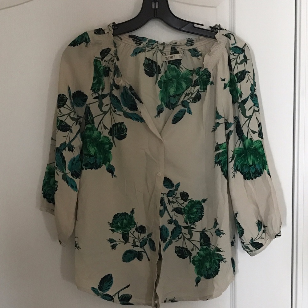 Old Navy cream and floral top