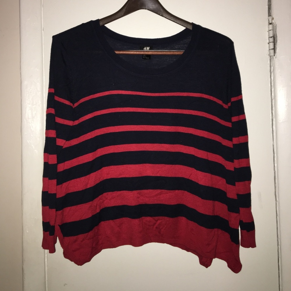 H&M Red/Navy Striped Sweater