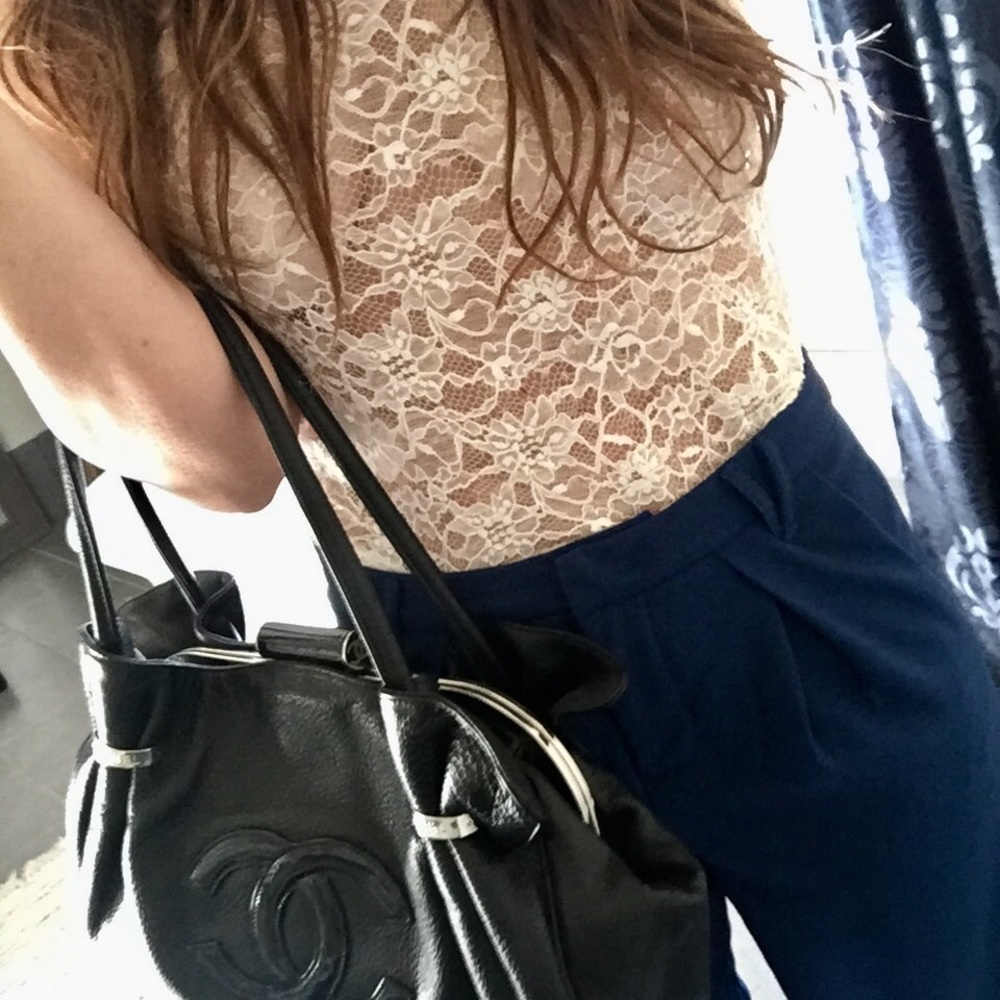 Nine West Navy Modern Cut Slacks