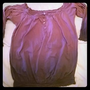 Purple Ombre 3/4 sleeve top