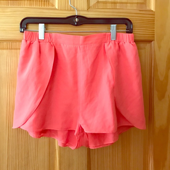 Coral High Waisted Shorts - Picture 1 of 3
