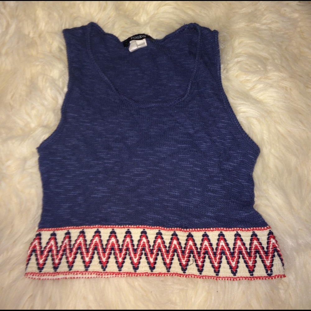 Zig zag cotton crop top *Coachella approved