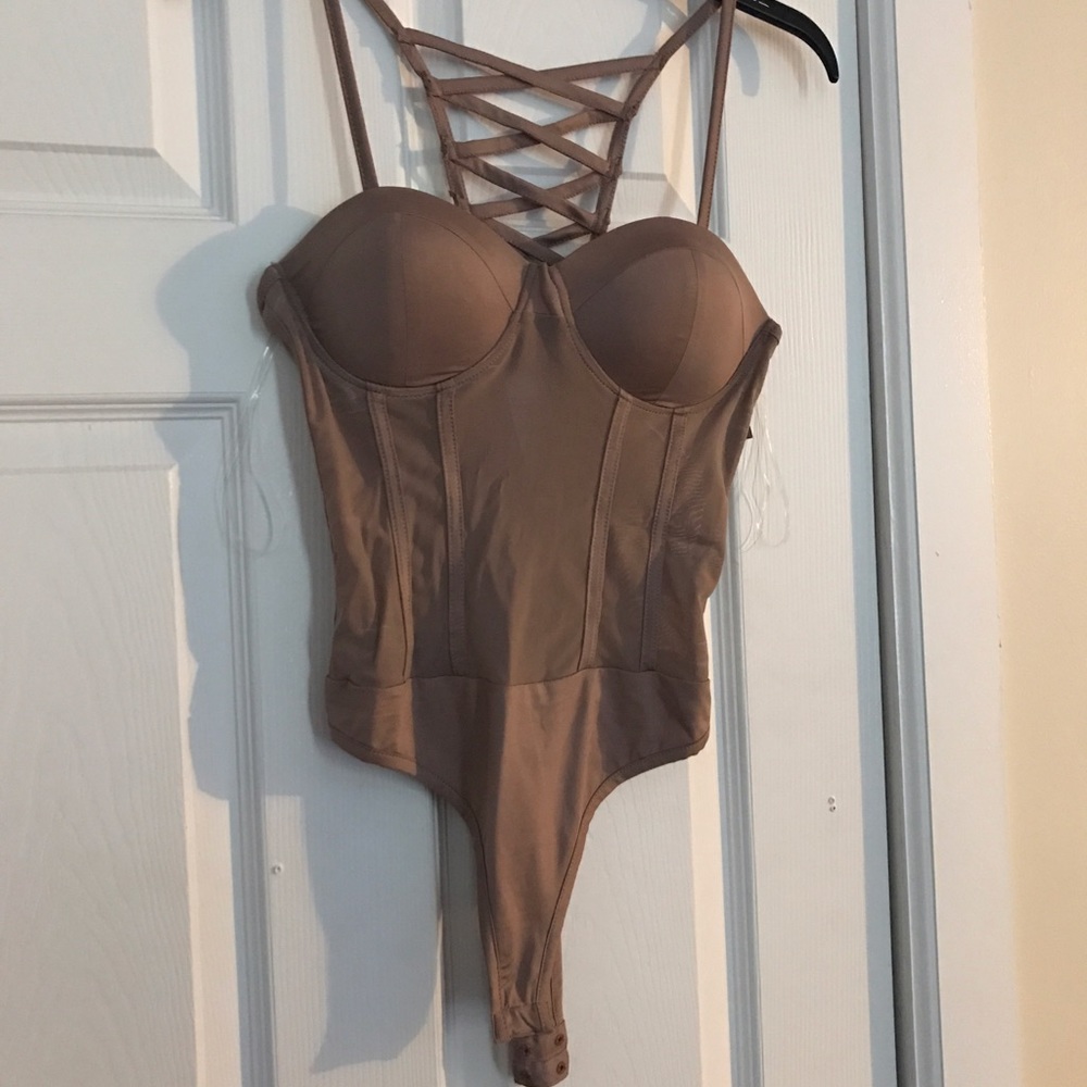 Mesh beige bodysuit