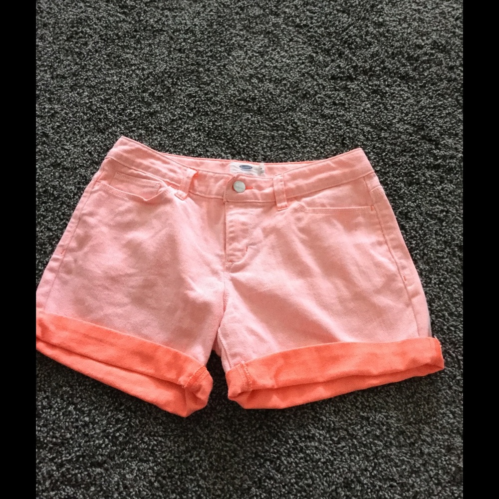 Girls Sz 14 Old Navy Orange Denim Shorts