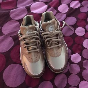 Rose gold huarache sneakers