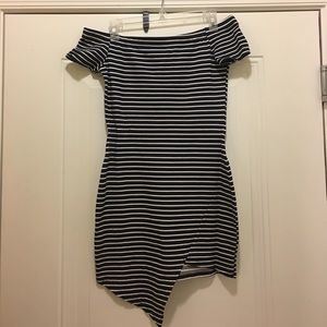 Size Large Navy and White asymmetrical dress