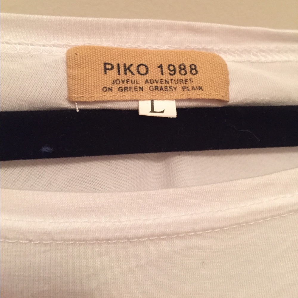 🍀3/4 Sleeve Piko Top - Off White