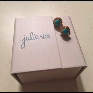 Julie Vos Turquoise and Gold Earrings