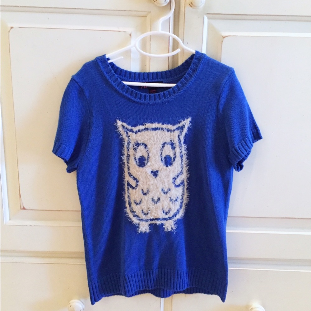 Blue shirt sleeved sweater