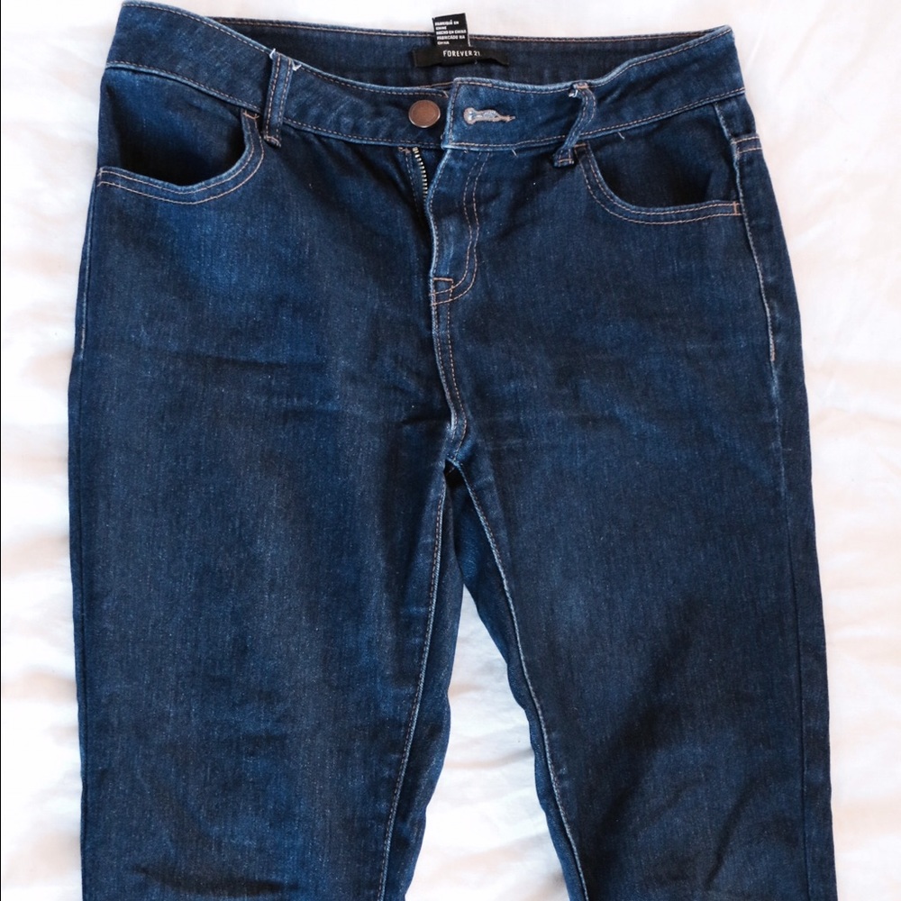 Midi waisted jeans pants