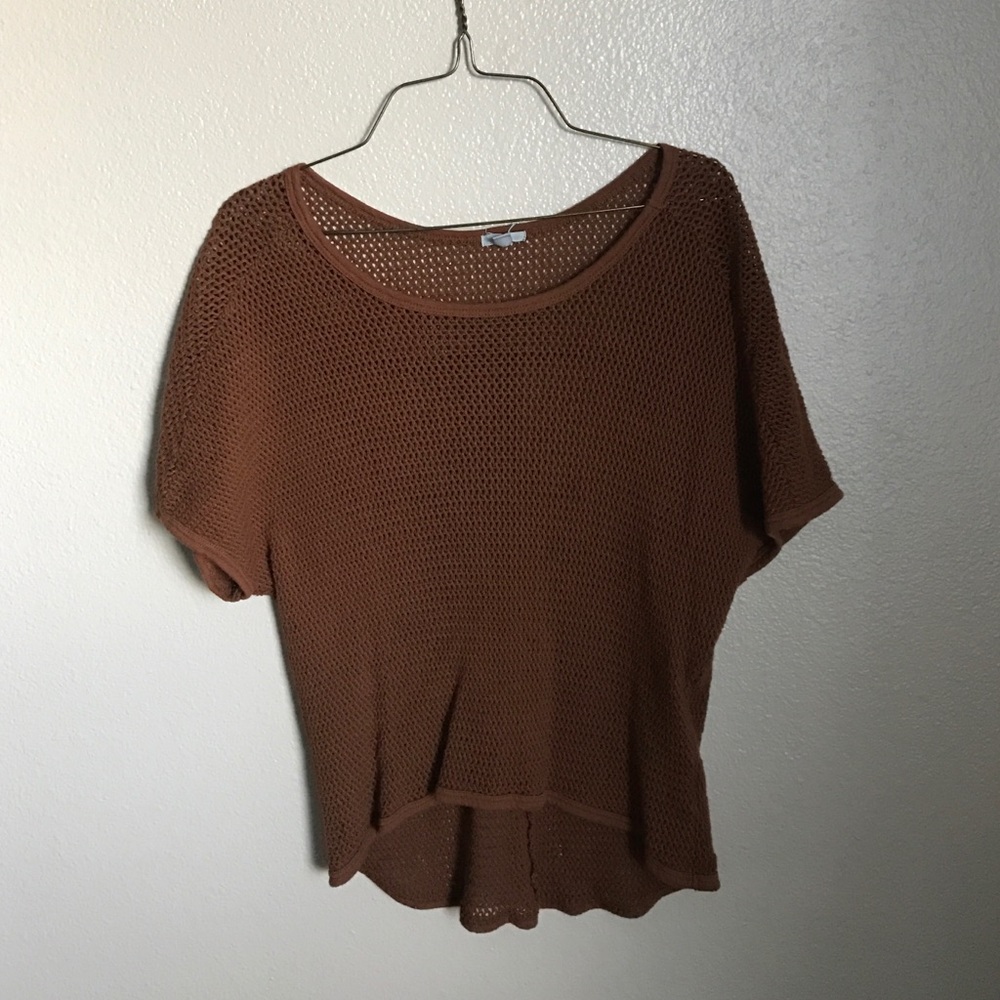 Urban Outfitters burnt orange rust holey top
