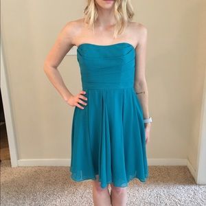 David's Bridal Strapless Chiffon Bridesmaid Dress