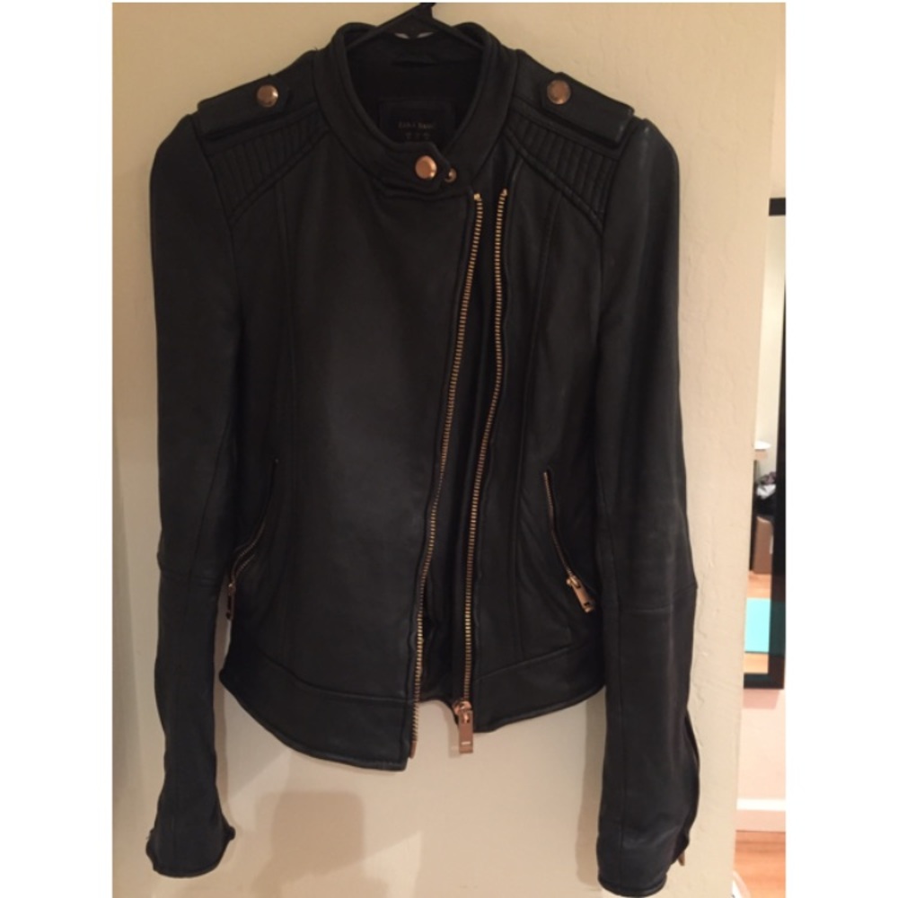 Zara Rose Gold Real Leather Jacket XS