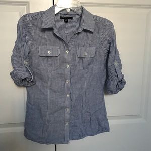 NWOT Banana Republic Blue/White Stripe Shirt