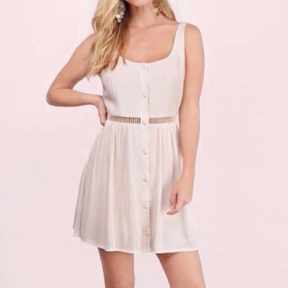 Cream Button Down Dress