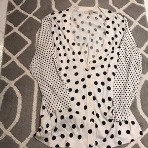 Black and cream Polkadot cardigan