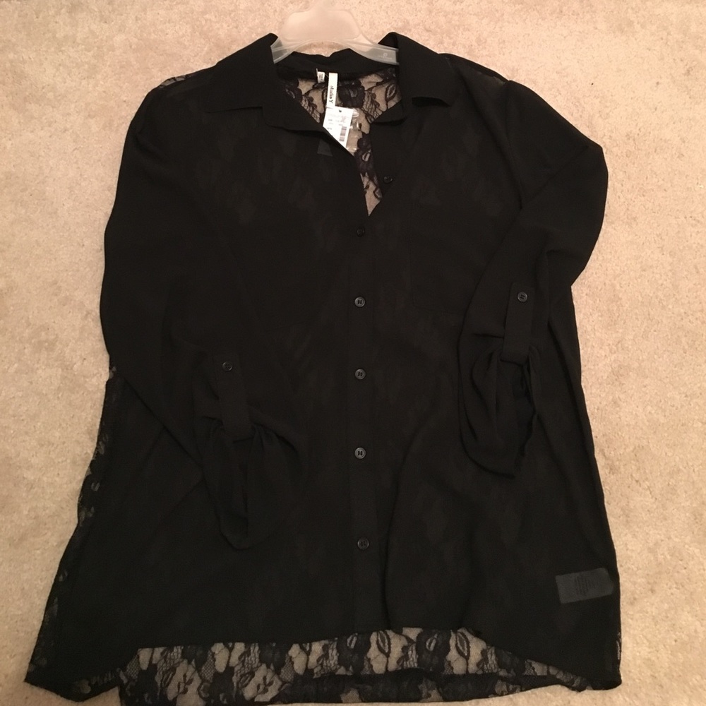 Black, Maurice's all lace back blouse.