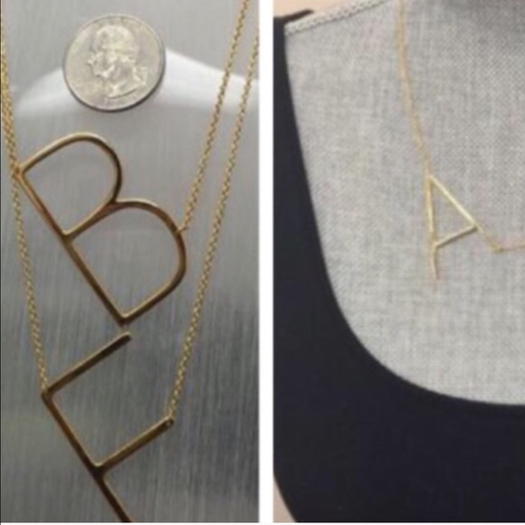 QualityLARGE,1 3/4”,Sideways Initial Necklaces,NWT - Picture 2 of 3