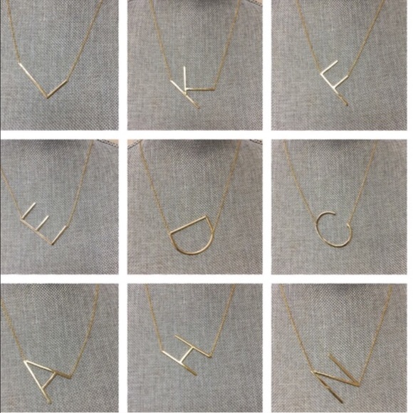 QualityLARGE,1 3/4”,Sideways Initial Necklaces,NWT - Picture 3 of 3