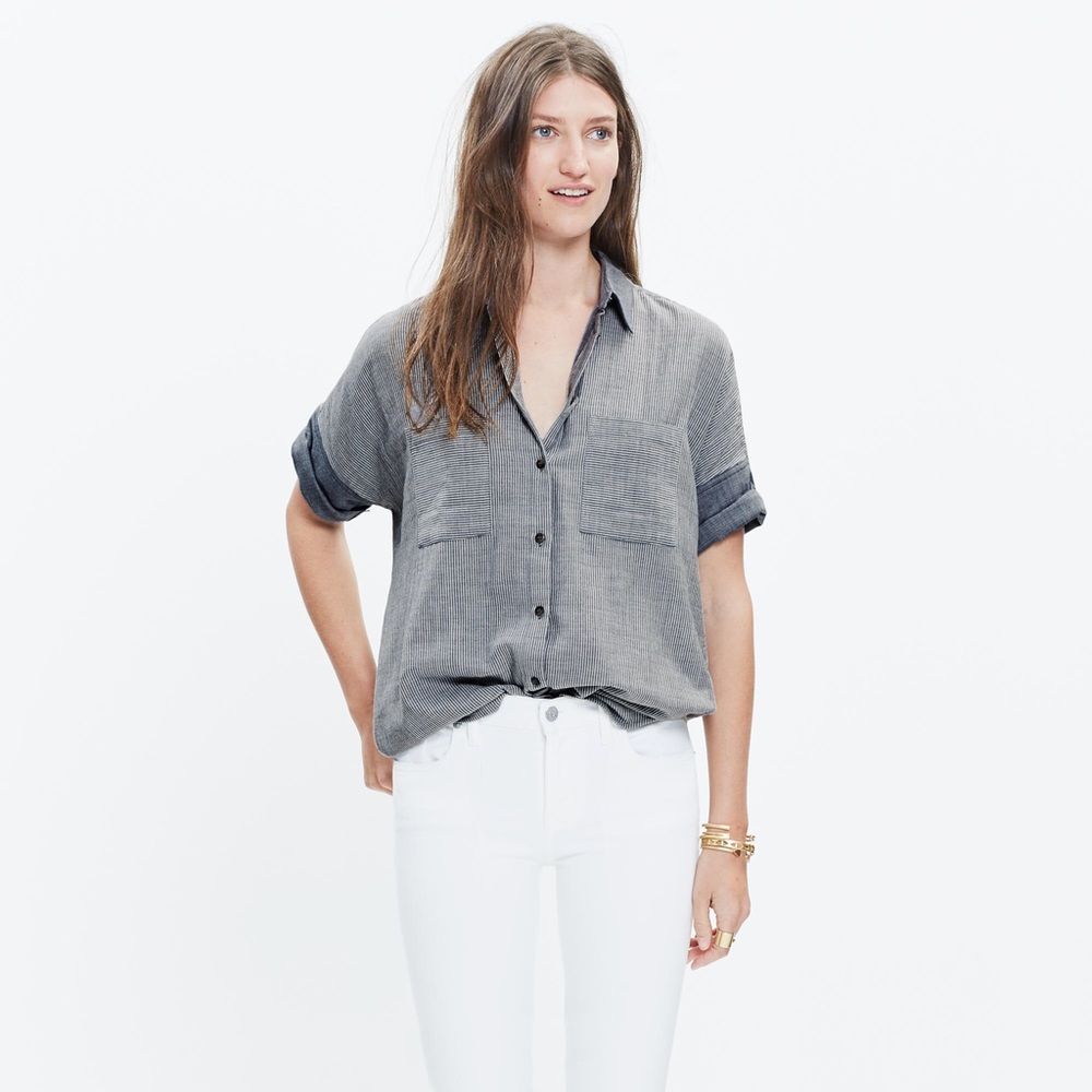 Madewell courier railroad stripe