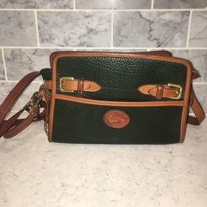 Vintage Dark green and tan Dooney & Bourke purse.