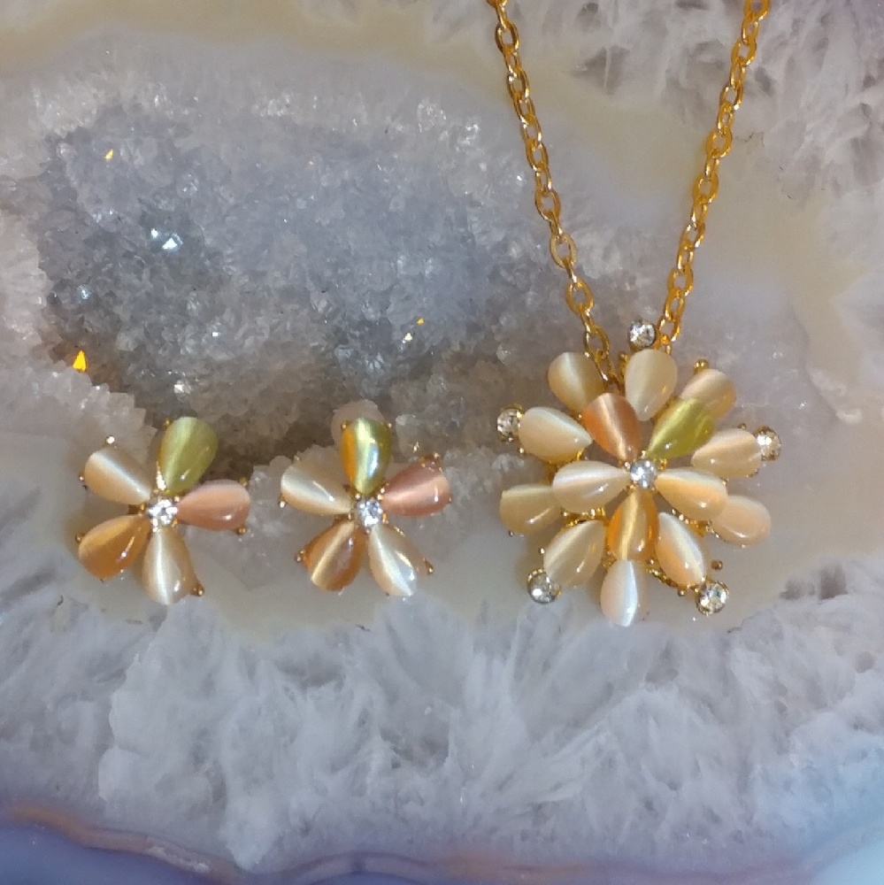 Earrings and necklace