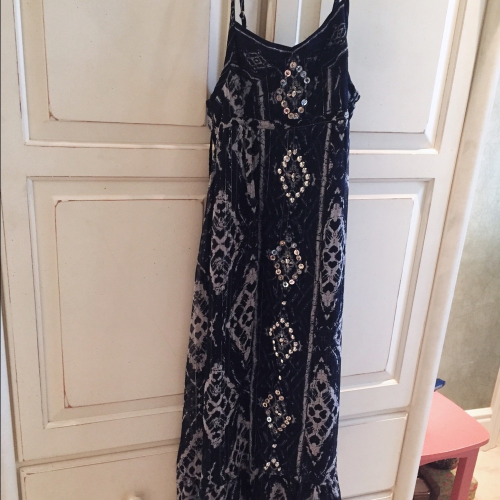 Navy tribal maxi dress (worn twice)