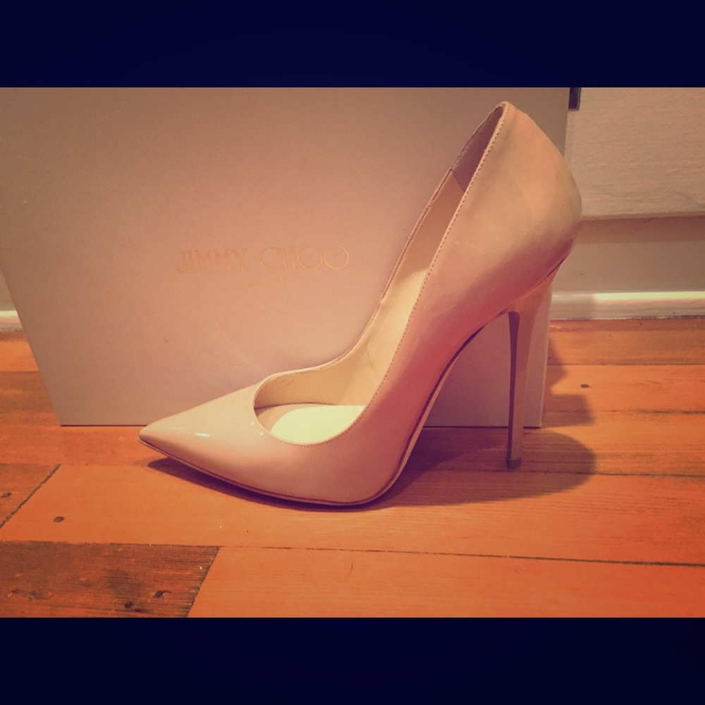 Jimmy Choo Romy Nude Patent Leather