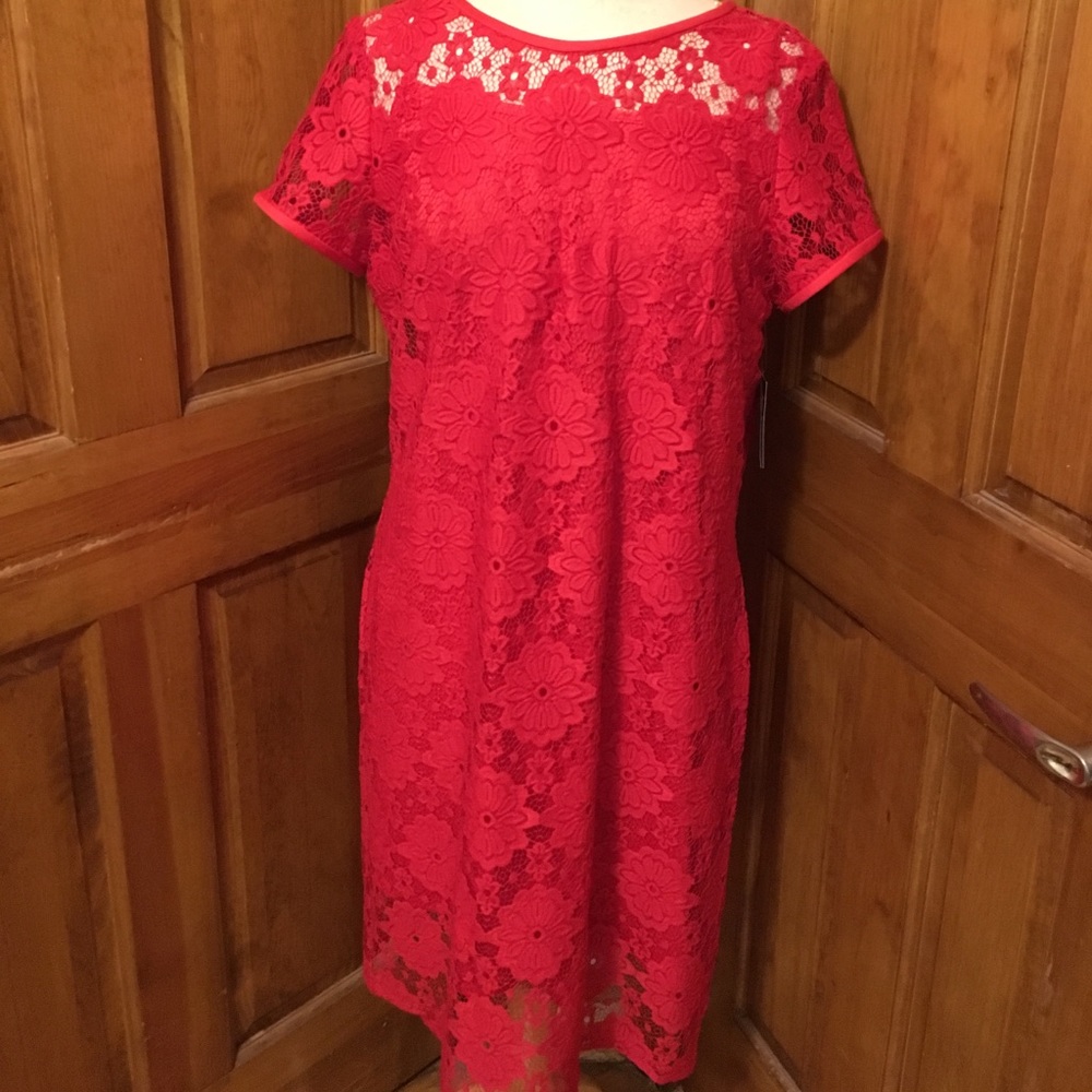 Red lace dress
