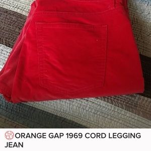 Re-Posh...Orange Cord Gap 1969 Legging Jean