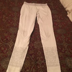 White thermal Nike running tights