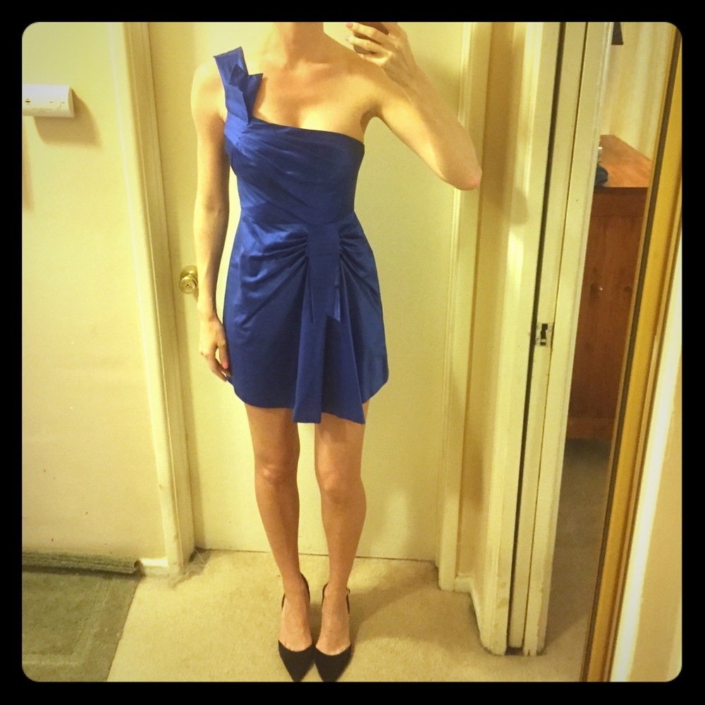 BCBG blue satin minidress, sz 0