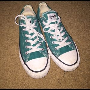 Teal Converse All star shoes. Men and women's