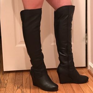 Chinese Laundry Venora Over the Knee Wedge Boots