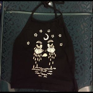 Brandy Melville Embroidered Halter Top