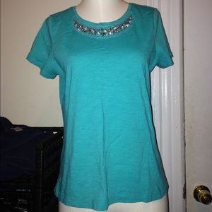 Rhinestone collar Tee