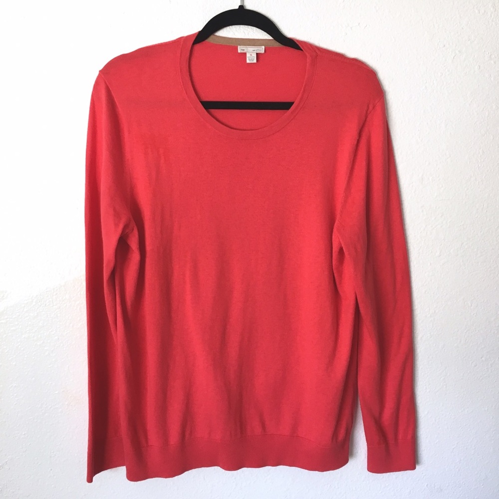 GAP Dark Coral "Made w Silk" Sweater