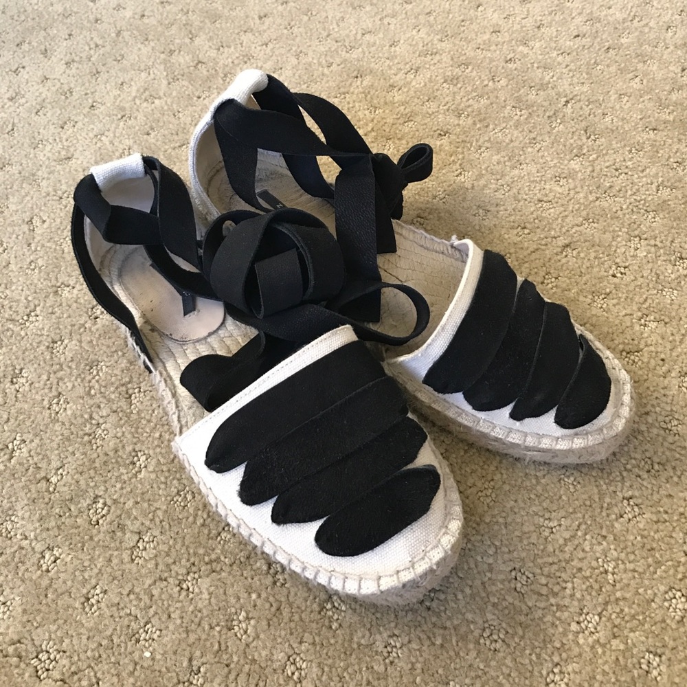 Zara lace up espadrille flats