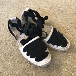 Zara lace up espadrille flats