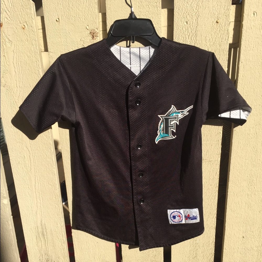 Youth Majestic Florida Marlins Reversible Jersey