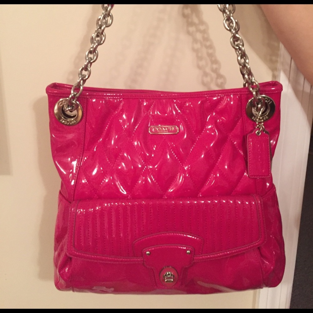 Coach Quilted Patent Leather shoulder bag
