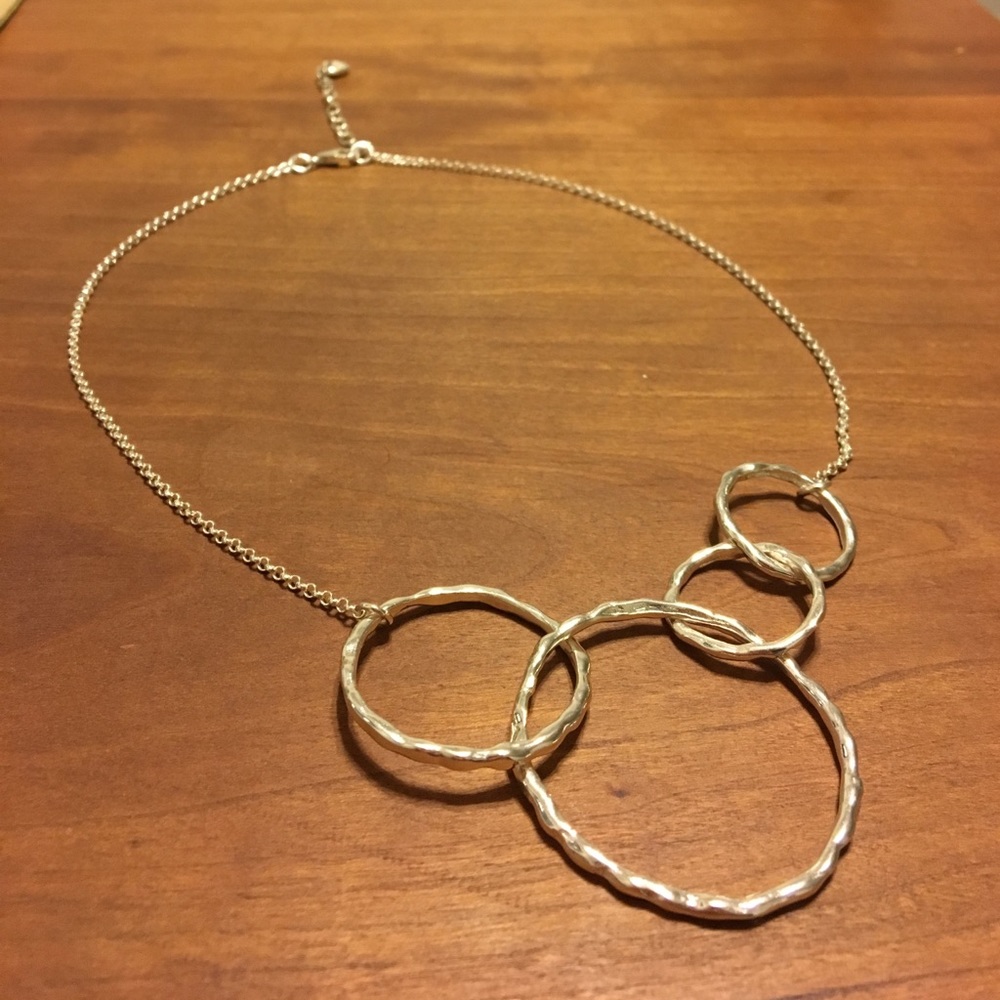 925 Sterling silver interlocking circle necklace