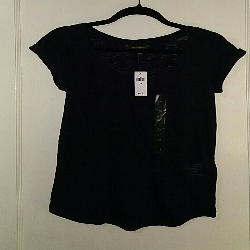 NWT Banana Republic Black Short-sleeved Tshirt XS