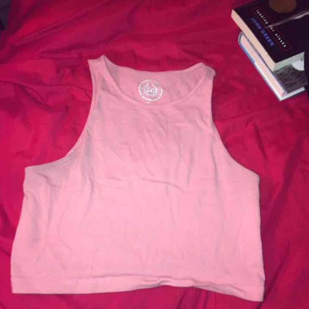 pink crop top