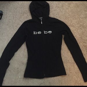 bebe zip up hoodie sweater