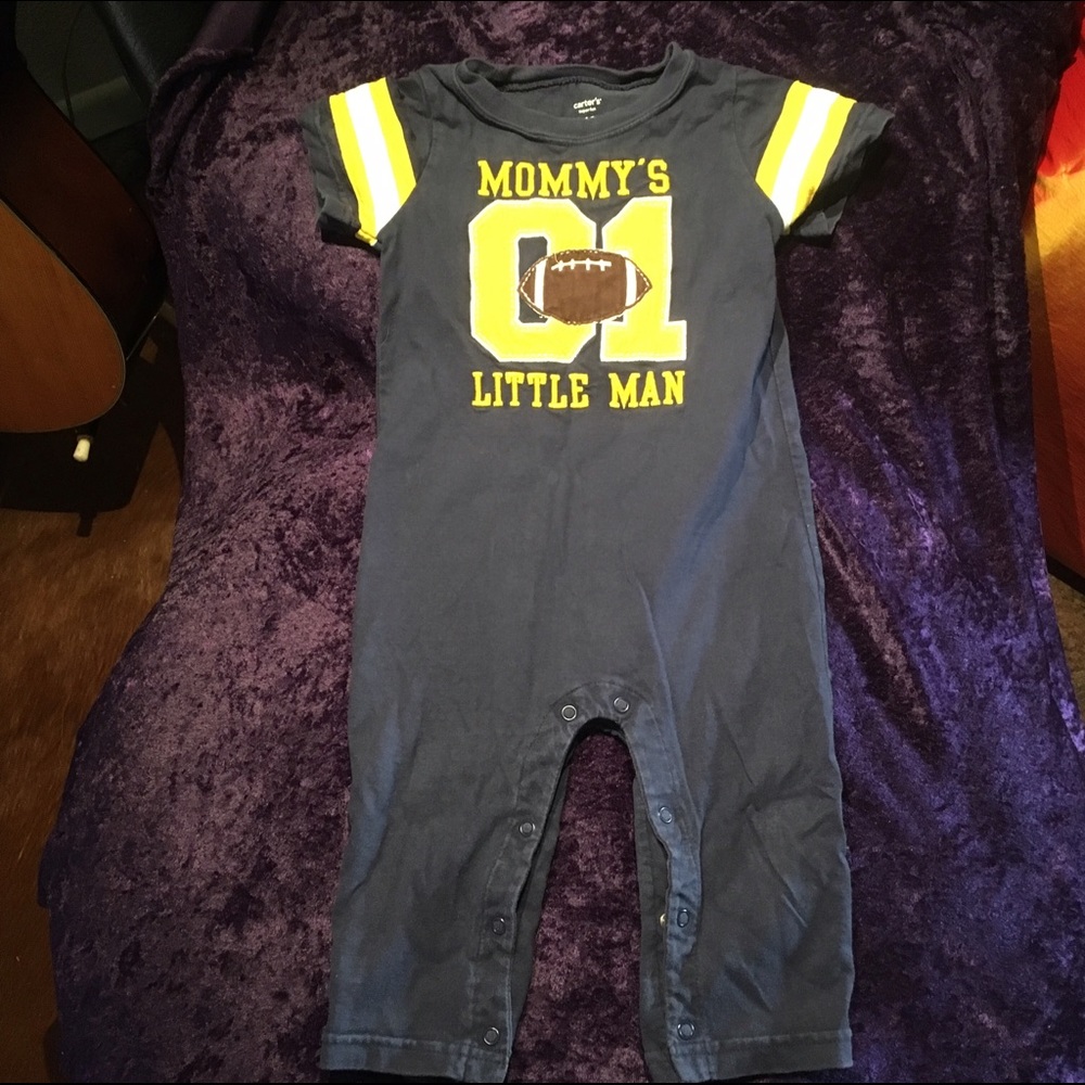 18 mo, blue short sleeved bodysuit.