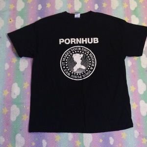 Tops - PORNHUB RAMONES PARODY TEE SZ XL Tops - PORNHUB RAMONES PARODY TEE SZ XL