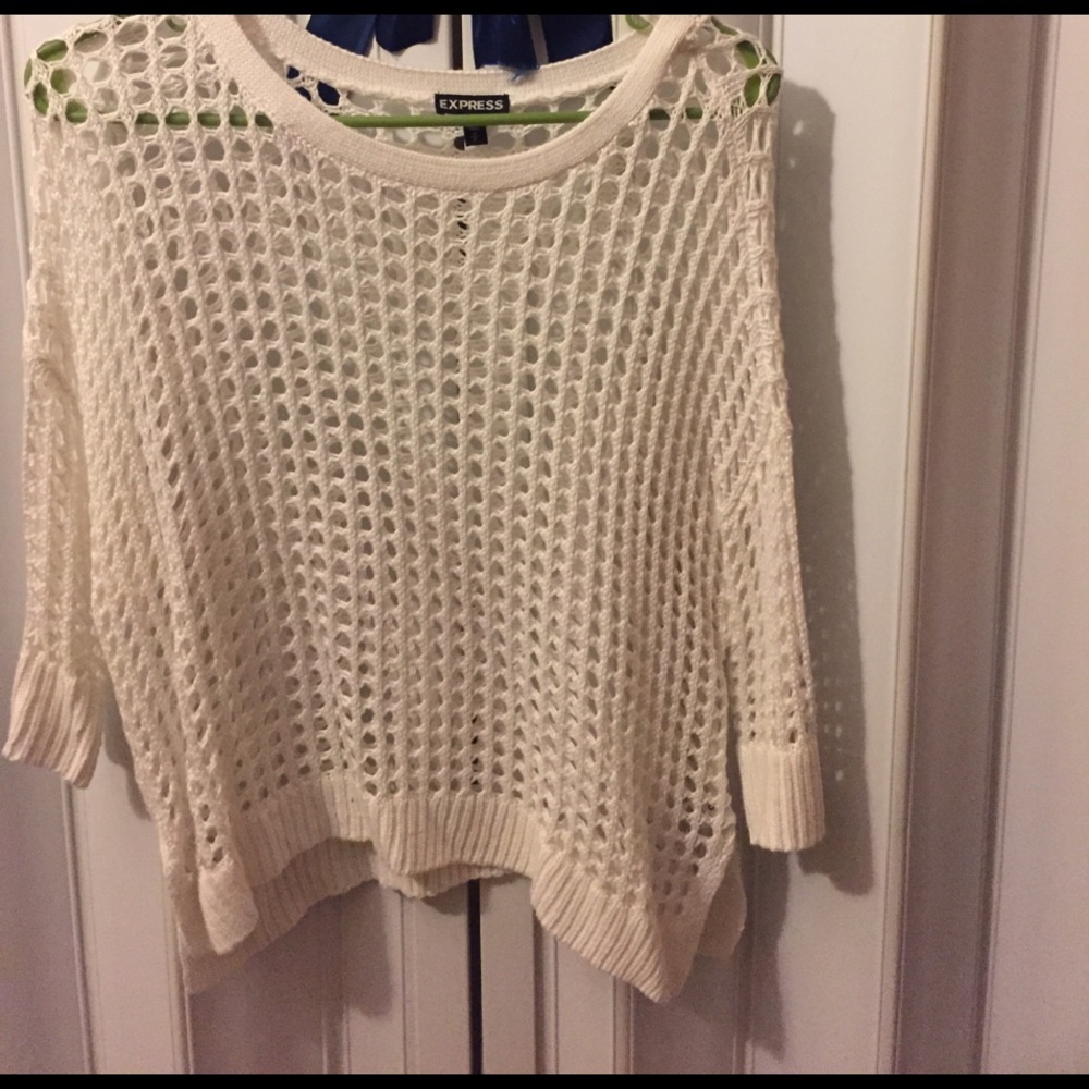 Mesh white mid sleeve shirt