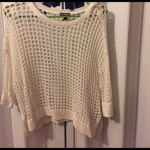 Mesh white mid sleeve shirt