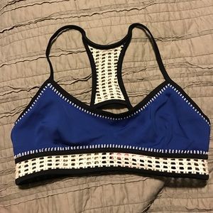 LG Blue/crochet Victoria's Secret swim top